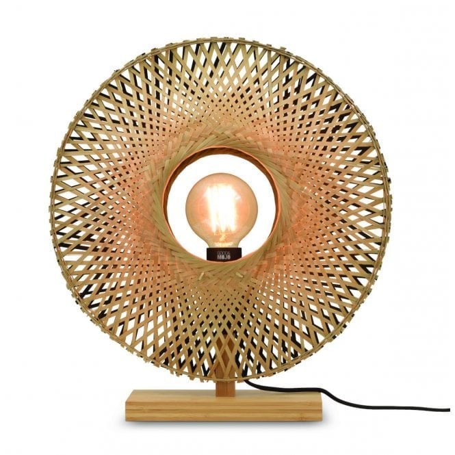 KALIMANTAN Vertical Disk Bamboo Table Lamp Small
