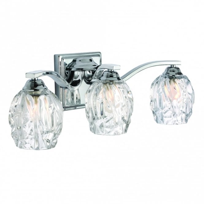 KALLI 3 Light Above Mirror Light Chrome and Clear Glass