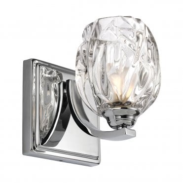 Modern Chrome Glass Bathroom Wall Light