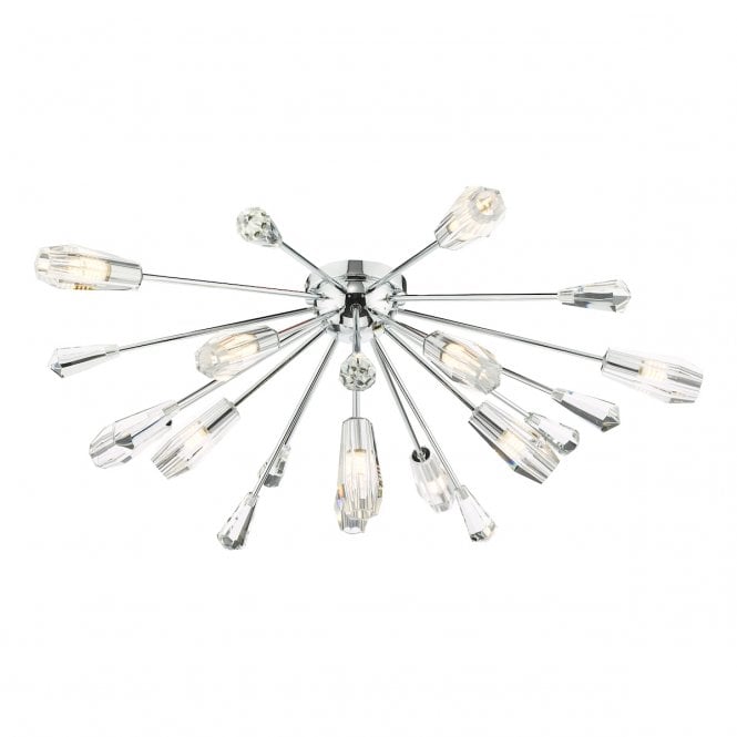 KALYSSA 11 Light Flush | Polished Chrome and Glass