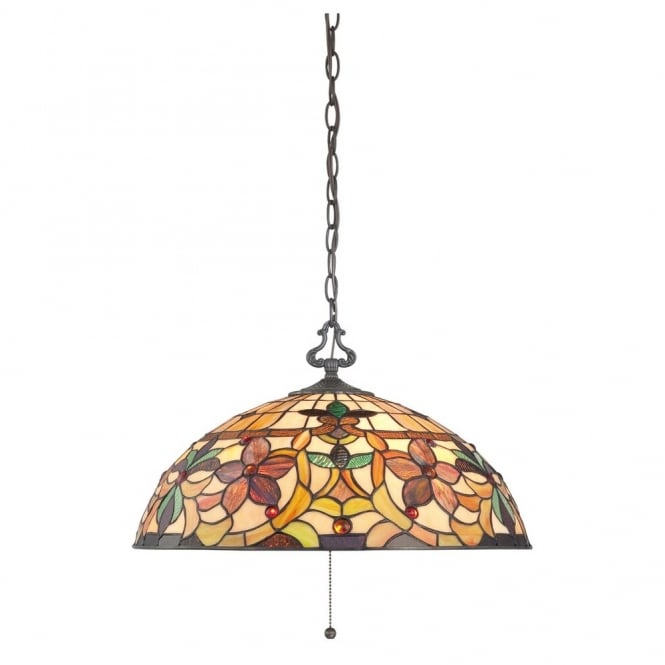 KAMI - Ceiling Pendant With 3 Lights with Tiffany Glass