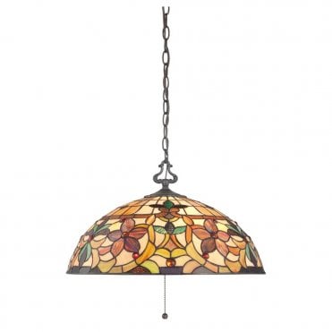 KAMI - Ceiling Pendant With 3 Lights with Tiffany Glass