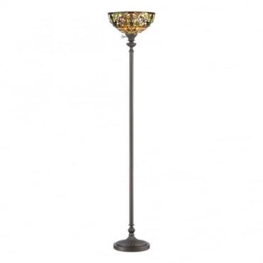 Torchiere with Tiffany Glass