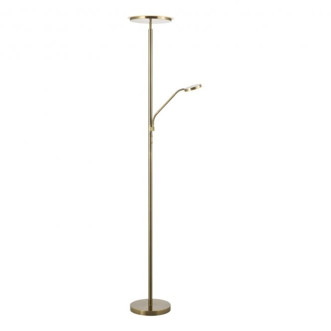 Kamika Mother & Child LED Floor Lamp - Antique Brass
