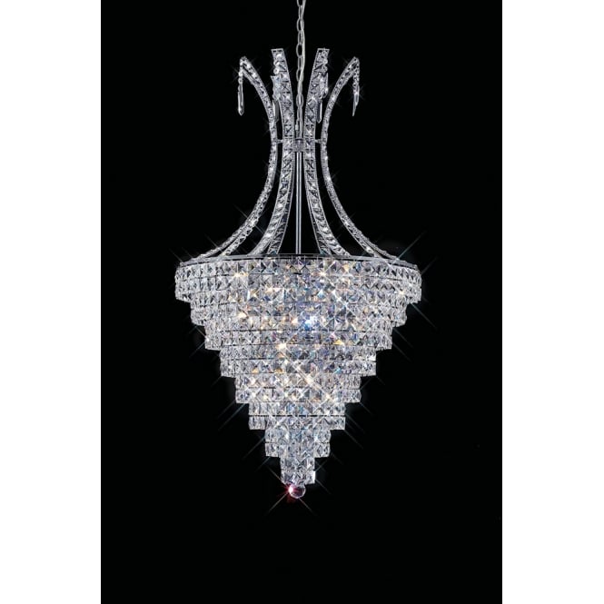 KANYA Pendant 10 Light E14 Polished Chrome/Crystal