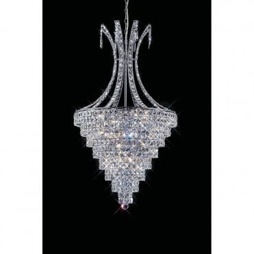KANYA Pendant 10 Light E14 Polished Chrome/Crystal