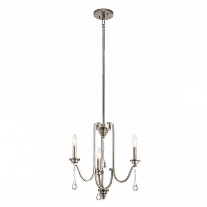 KARLEE 3 Light Ceiling Chandelier Pewter