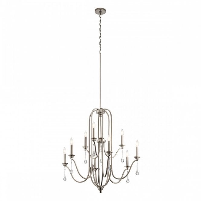 KARLEE 9 Light Ceiling Chandelier Pewter