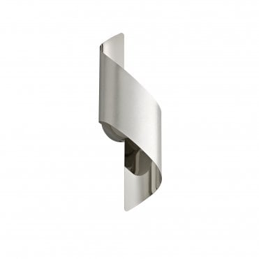 KAYLA LED Wall Light Silver and Polished Chrome Small Curved Ribbon
