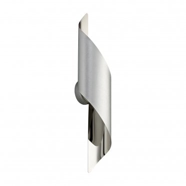 KAYLA LED Wall Light Silver Polished Chrome Large Curved Ribbon