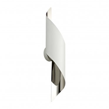 KAYLA LED Wall Light White Polished Chrome Large Curved Ribbon