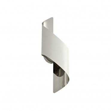 KAYLA LED Wall Light White Polished Chrome Small Curved Ribbon