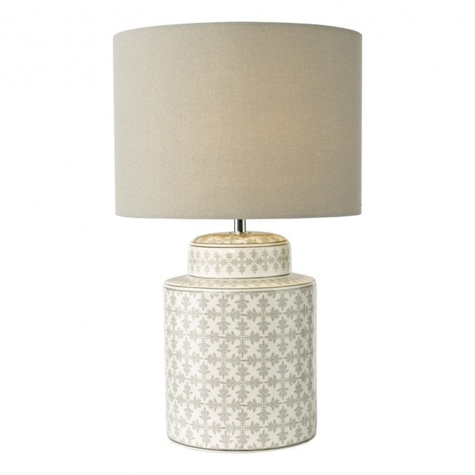 Kedron Grey Ceramic Table Lamp with Neutral Shade