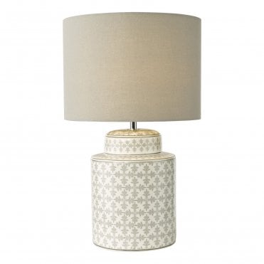 a neutral tea caddy inspired table lamp