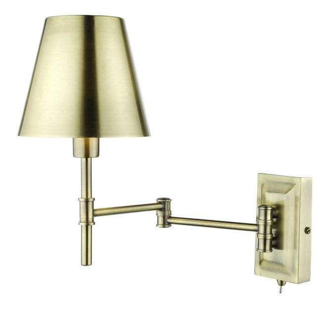 KENSINGTON Swing Arm Wall Light Antique Brass