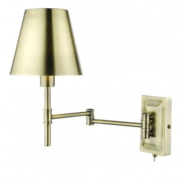 antique brass swing arm wall light
