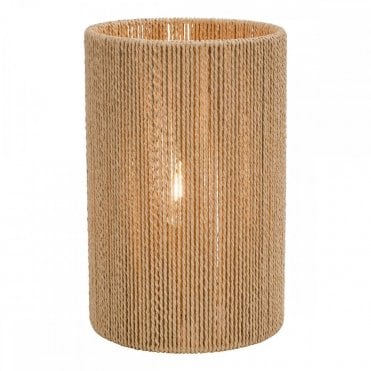 Keona natural string woven table lamp for bedside or living room by Lighting and Lights