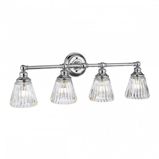 KEYNES 4 Light Wall Light Chrome For Bathrooms IP44 Rated