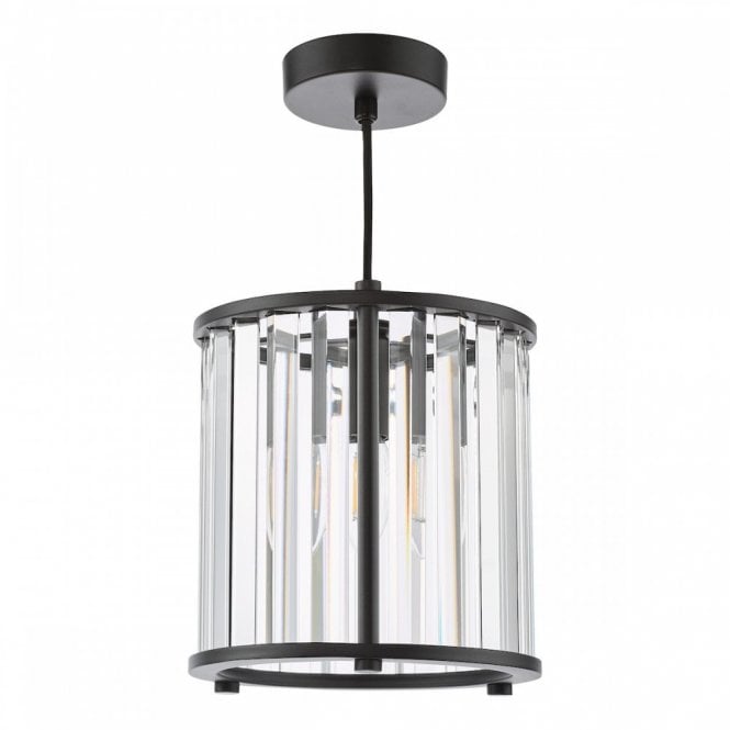 Kiran Ceiling Pendant - Satin Black and Crystal