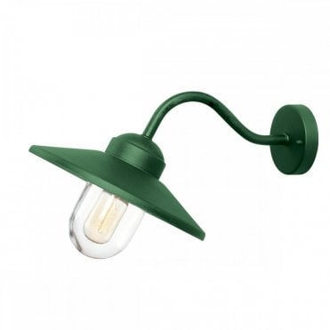 green exterior wall lantern
