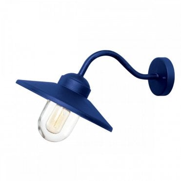 blue exterior wall lantern