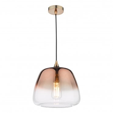 ombre copper glass ceiling pendant light