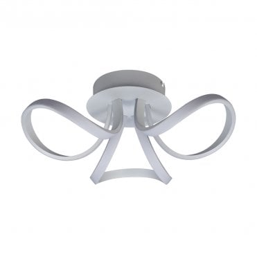 KNOT Blanco Ceiling 48cm Round 3 Arms 36W LED Whi & Fr Acrylic