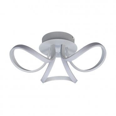 KNOT Blanco Ceiling 48cm Round 3 Arms 36W LED Whi & Fr Acrylic
