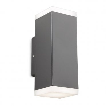 graphite box wall light with white diffusers