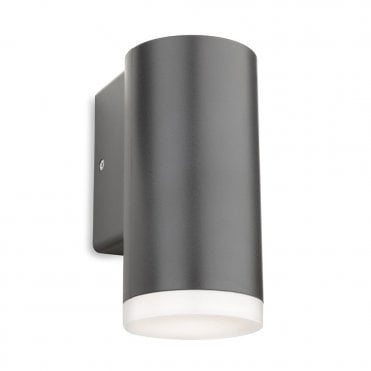 graphite single wall light with white diffuser