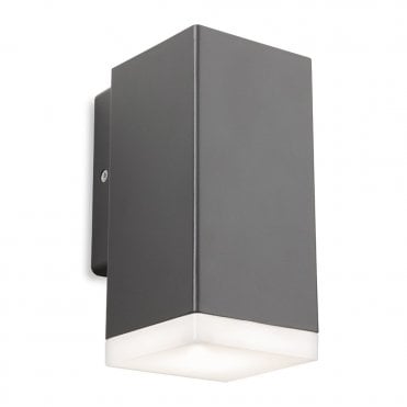graphite box wall light with white diffuser