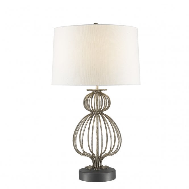 LAFITTE Cage Style Table Lamp Distressed Silver