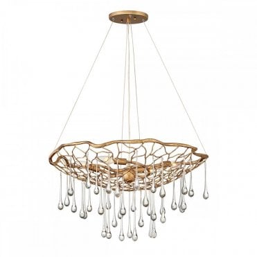 4 light gold chandelier with crystals