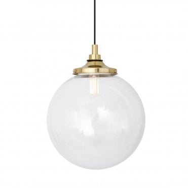 Industrial Bathroom Ceiling Pendant Polished Brass IP44