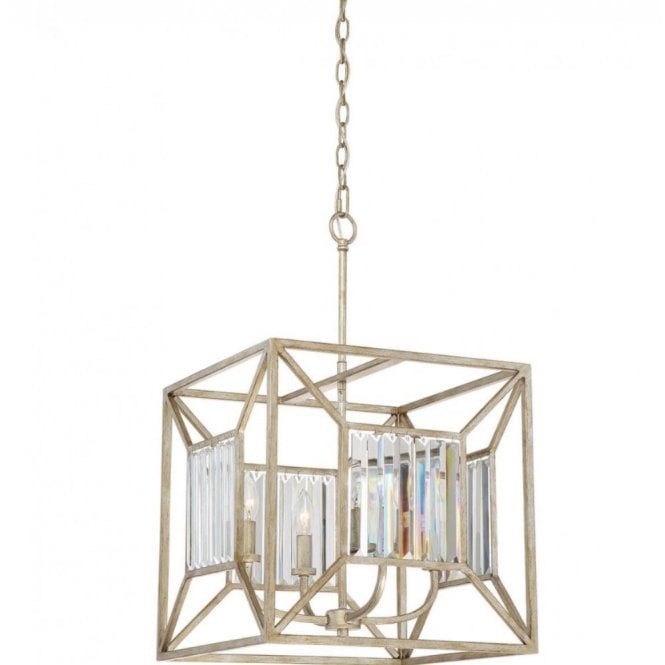 LAKESIDE 4 Light Cube Hanging Ceiling Pendant in Gold