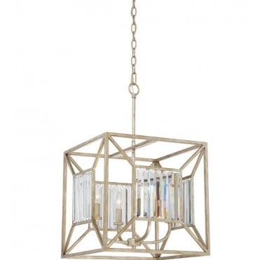 LAKESIDE 4 Light Cube Hanging Ceiling Pendant in Gold