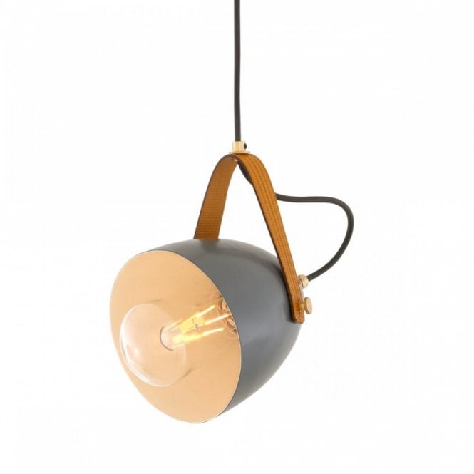 LAMBETH Grey Ceiling Pendant IP65 With Recycled Strap from Elvis & Kresse