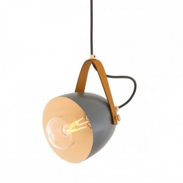 LAMBETH Grey Ceiling Pendant IP65 With Recycled Strap from Elvis & Kresse