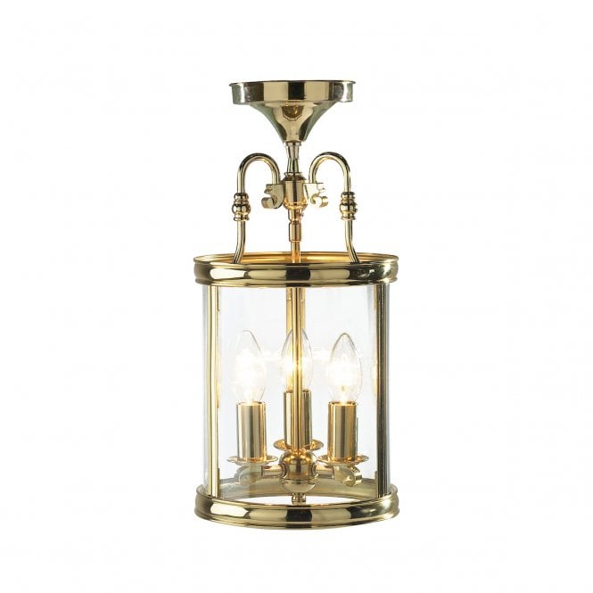 LAMBETH - Traditional Brass Gold Hall Ceiling Lantern