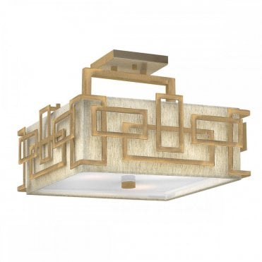 LANZA Art Deco Semi Flush Ceiling Mount Brushed Bronze