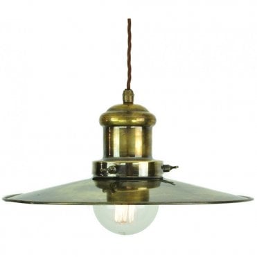 LARGE - Edison Ceiling Pendant Antique Brass C/W Lb3 Bulbs