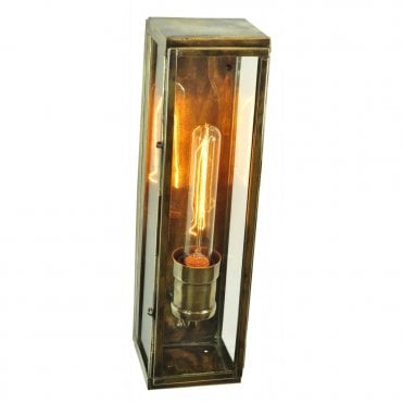 LARGE - Engineer Wall Lantern Antique Brass C/W Lb1 Bulb