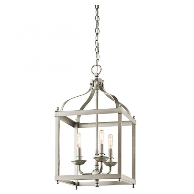 LARKIN - Medium Ceiling Pendant in Chrome, Antique Silver