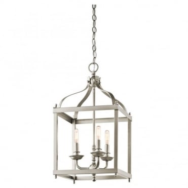 LARKIN - Medium Ceiling Pendant in Chrome, Antique Silver
