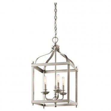 LARKIN - Medium Ceiling Pendant in Chrome, Antique Silver