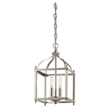 LARKIN - Small Ceiling Pendant in Chrome, Antique Silver