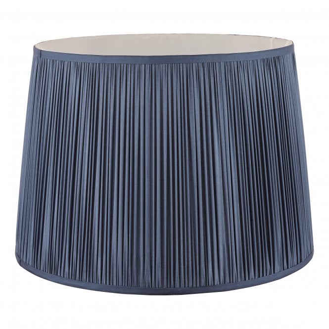  HEMSLEY Pleated Silk Empire Drum Shade Blue 35cm/14 Inch
