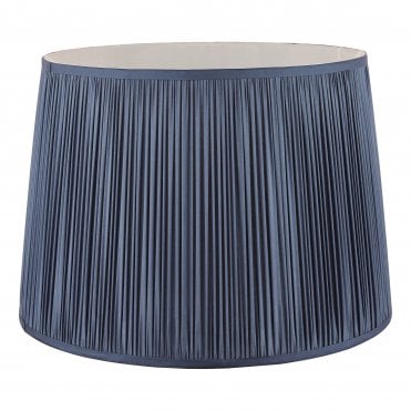 Laura Ashley HEMSLEY Pleated Silk Empire Drum Shade Blue 35cm/14 Inch