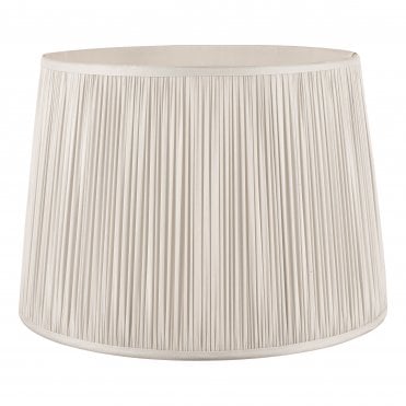 Laura Ashley HEMSLEY Pleated Silk Empire Drum Shade Silver 35cm/14 Inch