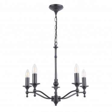 Laura Ashley LUDCHURCH 5 Light Chandelier Industrial Black Fitting Only